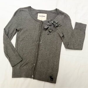 Abercrombie & Fitch Gray Knit Cardigan Sweater